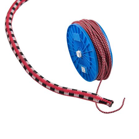 Franghie elastica din fibra de cauciuc, rosu negru, 6 mm