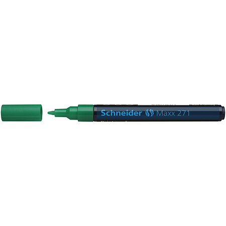 Marker permanent Schneider, varf rotund, 2 mm, cu vopsea verde