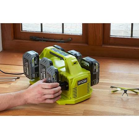 Incarcator rapid 6 porturi Ryobi One+ RC18640, 18 V, 4 A