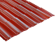 Tigla metalica Durako Riva, rosu , RAL 3005, lucios, grosime 0,45 mm, 0,395 x 1,180 m