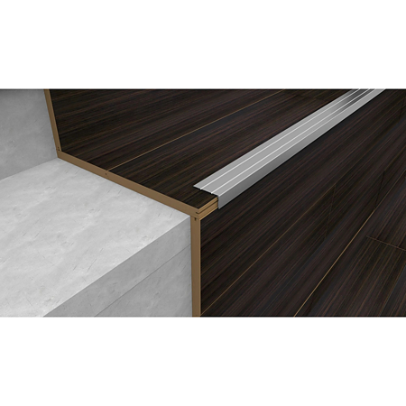 Profil pentru treapta SET S46, autocolant stejar alb, aluminiu, autoadeziv, lungime 3 m