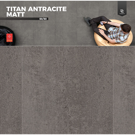 Gresie portelanata Nemser Titan PEI 4, gri-antracit mat, patrata, 60 x 60 cm Gresie portelanata Nemser Titan PEI 4, gri-antracit mat, patrata, 60 x 60 cm