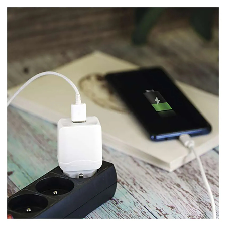 Adaptor USB universal Emos Quick, 1 USB, 3A, 18 W, alb