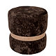 Taburet Ring, inel stejar, catifea maro E60, rotund, 38 x 38 x 40 cm