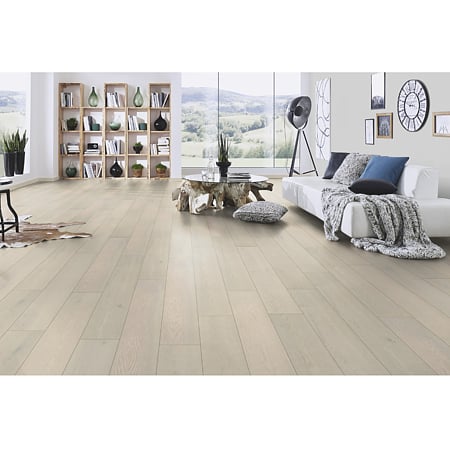 Parchet laminat 10 mm Kronospan Atlantic K667 Alpaca Ethereal Oak, nuanta deschisa, clasa de trafic 33, twin click + si 1click2go pure +, 1288 x 195 mm