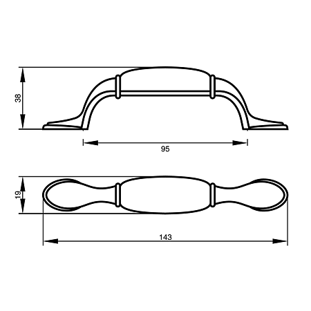 Maner Teko TIP3 2015B-96-01, ceramica, antichizat, 96 mm