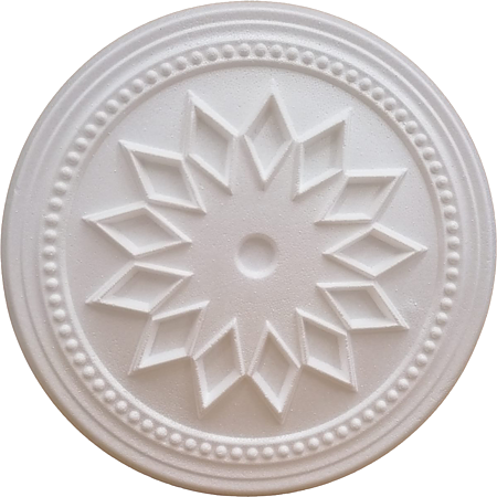 Rozeta decorativa din polistiren expandat GS 04, diametru 40 cm, alb