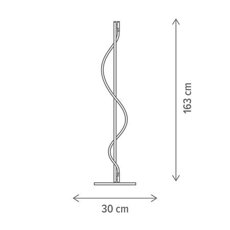 Lampadar LED Klausen Fiora PT1, KL147008, 32W, 3000K-4500K-6500K, alb
