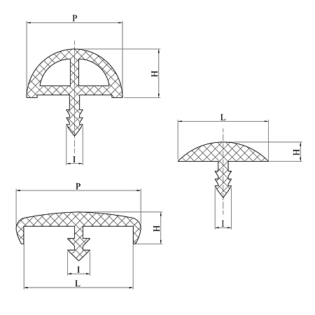 Cant cu profil plat, PVC, negru, 100 m