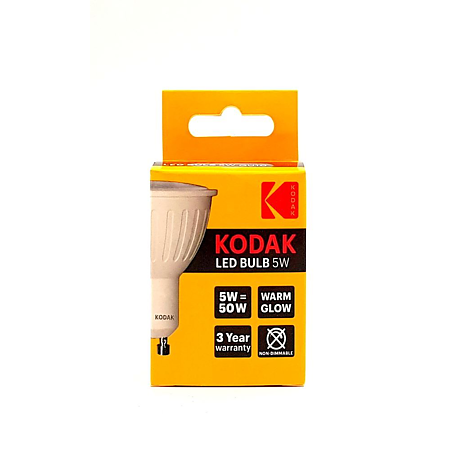 Bec LED Kodak, glob, GU10, 5 W, 400 lm, lumina calda