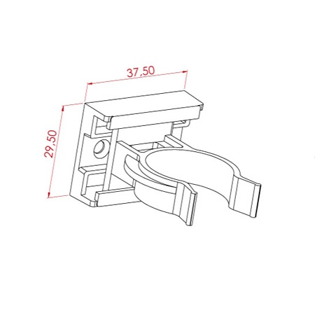 Clips pentru picior bucatarie, PVC, negru, 29.5 mm
