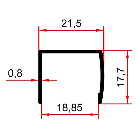 Profil din aluminiu tip U, auri, 3 m