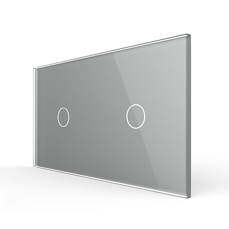 Panou intrerupator simplu + simplu Livolo VL-P701/01-4I, sticla securizata, argintiu