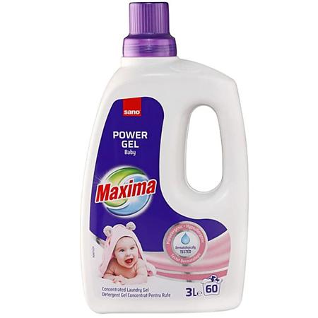 Detergent gel concentrat Sno Maxima Baby, 60 spalari, 3 l