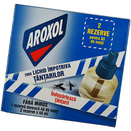 Aroxol 2000, Lichid impotriva tantarilor, rezerve 2 x 45ml