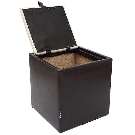 Taburet Box crem / wenge IP, 37 x 37 x 42 cm