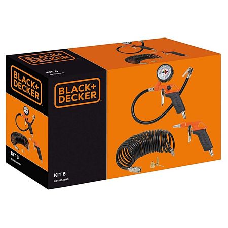 Compresor de aer Black&Decker BD 160/24, 1100 W, 8 bar, 24 L+ kit 6 accesorii
