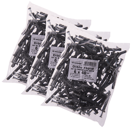 Diblu rapid Y cu surub, 6 x 40 mm, 100 buc/punga