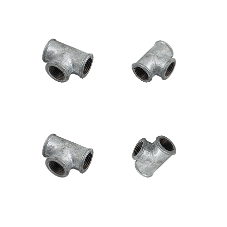 Teu egal, pentru interior, fonta, argintiu, 1/2 inch
