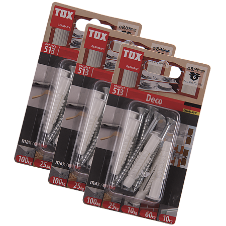 Diblu cu surub Deco 4AS-K, 8 x 49 mm