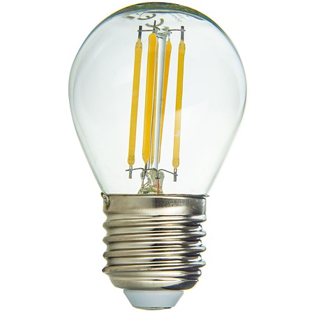 Bec LED Hepol, sferic, E27, filament clar, 4W, lumina naturala