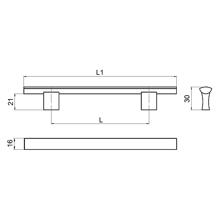 Maner AA311, aluminiu, antichizat alama, 160 mm