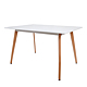 Masa living Celia, blat din MDF vopsit, picioare lemn de fag, alb, 120 x 80 cm