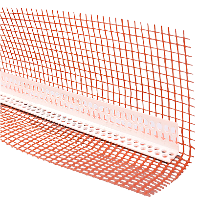 Profil de colt din PVC Pro Feel cu plasa de armare din fibra de sticla, 100 x 100 x 2500 mm