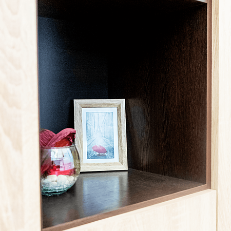 Biblioteca living Maya, pal-melaminat, wenge – sonoma, lungime 3 m Biblioteca living Maya, pal-melaminat, wenge – sonoma, lungime 3 m