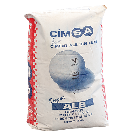Ciment Cimsa Cem I 52, 5R, super-alb, 25 kg