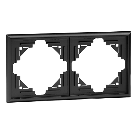 Rama de aparataj Luna, Abex, 2 module, PVC, negru