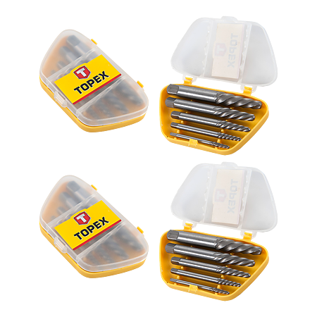 Set extractoare suruburi, Topex, Ø 3,3 - Ø 19,0 mm, 5 buc
