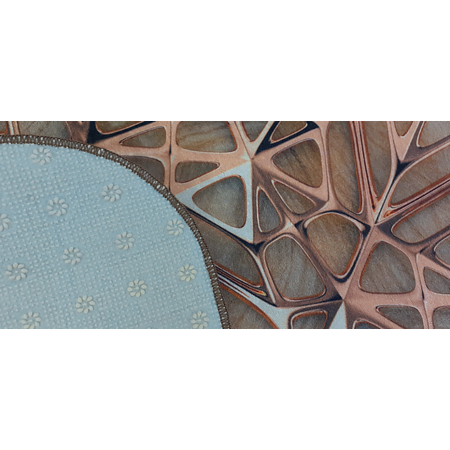 Covor modern Kitchen Wood, poliester, model geometric maro-bronz, 70 x 140 cm Covor modern Kitchen Wood, poliester, model geometric maro-bronz, 70 x 140 cm