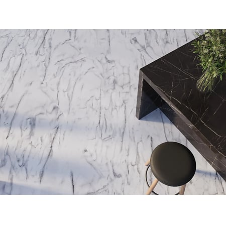 Pardoseala SPC 5 mm Korner SPeCtra Floor Bianco Marble 01F, clasa de trafic 34, rezistenta la apa, decor marmura, alb, 1205 x 606 mm