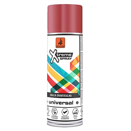 Vopsea spray universala Dragon Xtreme, rosu trafic RAL 3020, lucios, interior/exterior, 400 ml