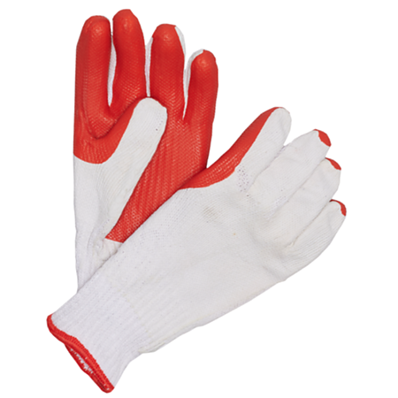 Manusi de protectie Redwing HS-04-007, tricot + latex, marime universala, alb/rosu