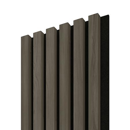 Panou decorativ Linea Acustic, 6 lamele, MDF, maro/negru, interior, 265 x 24.5 x 2.,2 cm