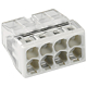 Conector imbinare Wago Push Wire, pentru conductori unifilari, 8 x 2.5 mmp, 10 A, gri, 10 bucati