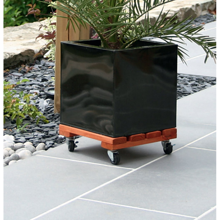 Suport pentru flori, Nortene, patrat, cu role, lemn masiv, natur, 30 x 30 cm Suport pentru flori, Nortene, patrat, cu role, lemn masiv, natur, 30 x 30 cm