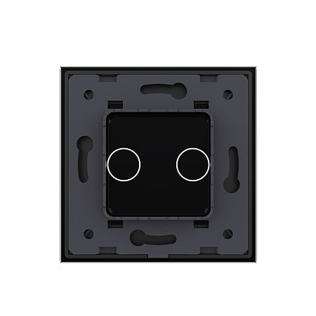 Panou intrerupator dublu Livolo VL-P702-2W/B/A/I, sticla securizata, negru