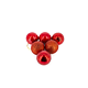 Set 6 globuri decorative de Craciun, plastic, rosu, 6 cm
