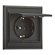 Priza simpla ingropata cu capac Abex Schuko 2P+T, 4000 W, 16 A, IP 44, negru