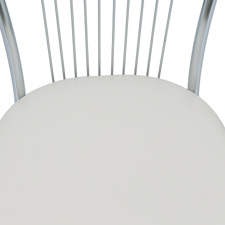 Scaun bucatarie tapitat crem IP21834 Depozitul de scaune Arco, tapiterie piele ecologica, cadru metal argintiu, max. 110 kg, 46 x 48 x 93 cm