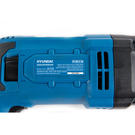 Ciocan rotopercutor Hyundai HY-BH 2-26, SDS+, 4 functii, 800 W, variator turatie Ciocan rotopercutor Hyundai HY-BH 2-26, SDS+, 4 functii, 800 W, variator turatie