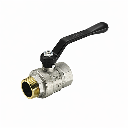 Robinet de trecere cu bila Tiemme Scirocco, filet interior-exterior, alama, racord 1"