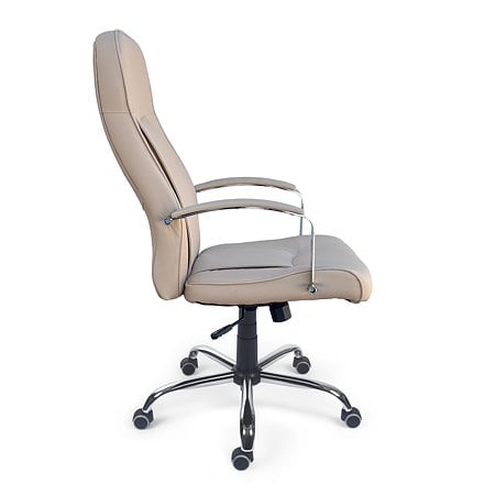 Scaun birou directorial bej Antares Montgomery, tapiterie piele ecologica, rotativ, reglabil pe inaltime, 61 x 72 x 129 cm