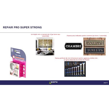 Banda dublu adeziva pentru montaj Bostik Super Strong, alb, 19 mm x 2 m