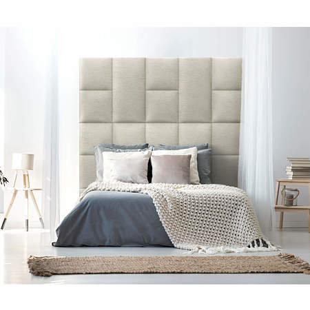 Panou decorativ tapitat, Simple KA02, crem, dreptunghi, 600 x 300 x 37 mm