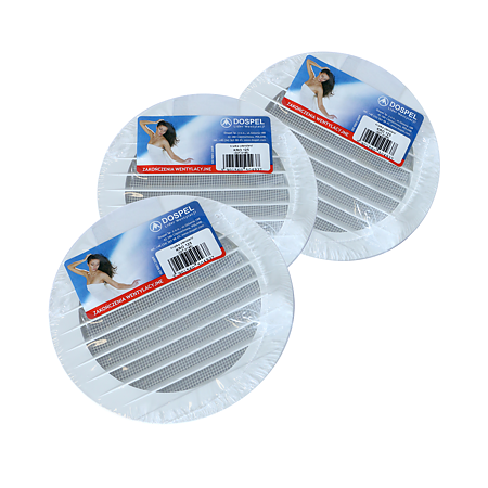 Grila ventilatie circulara cu plasa de insecte Dospel KRO 125, ABS, 125 mm, alb