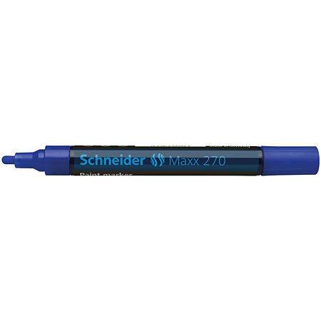 Marker permanent Schneider 270, varf rotund, 3 mm, cu vopsea albastra